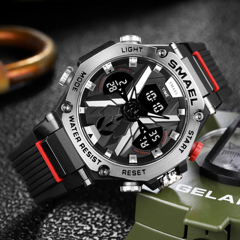 Relógio Masculino Digital SMAEL 8087  Perfeito para Atletas e Aventureiros